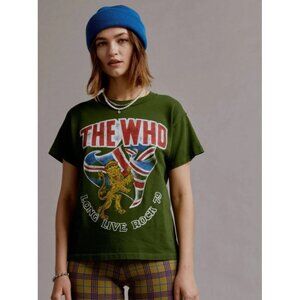 DAYDREAMER Womens The Who Long Live Rock Band Tee Crew Neck Garden Green Small